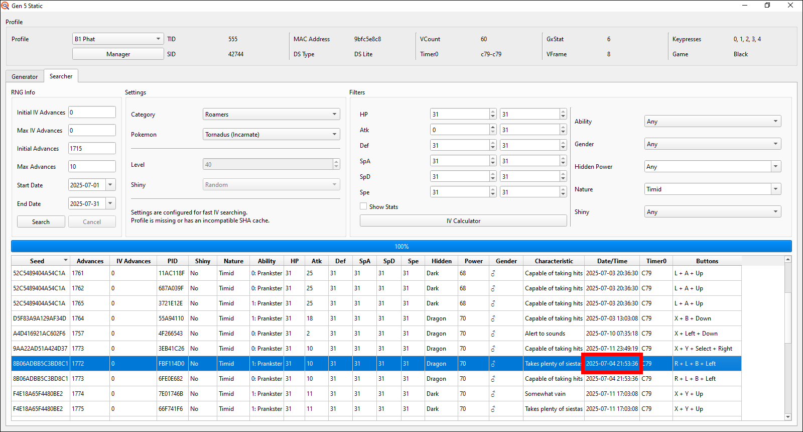 Pay attention to the date and time!